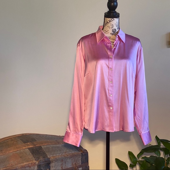 Land’s End Silky Blouse Sz 16 Orchid color NWT